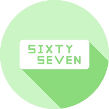 65 işareti. Vektör. yeşil - metin ile siyah simge