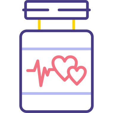 Kalp. Web simgesi basit illüstrasyon