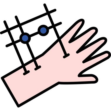 El ele tutuşan renk simgesi, vektör illüstrasyonu