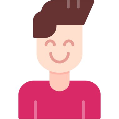 Genç adam gülümseyen avatar karakter vektör çizim tasarımı