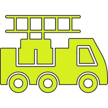 Yeşil kamyon, illüstrasyon, beyaz arkaplanda vektör.