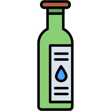 Alkol içeceği simgesi renk ana hatları vektörü