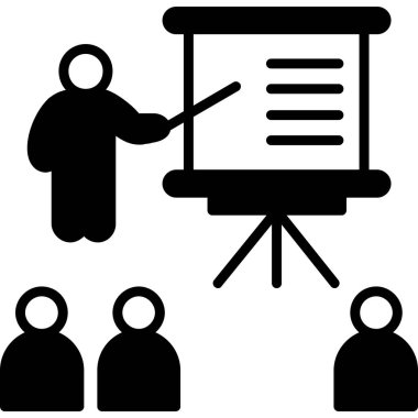 iş konferansı simgesi, vektör illüstrasyonu