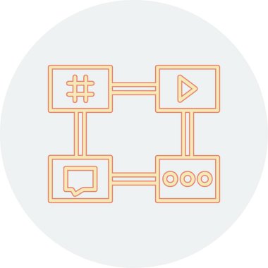 Kolayca değiştirilebilen ya da düzenlenebilen ağ bağlantısı renk vektörü simgesi