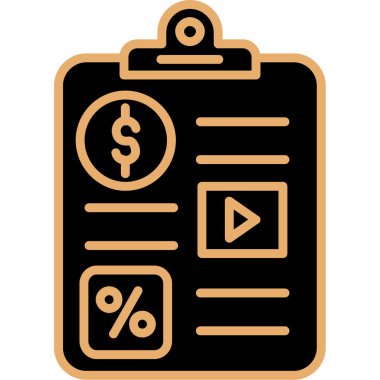 Dolar işareti renk ana hatları vektörü