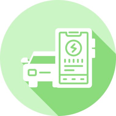 Araba şarj istasyonu. Web simgesi basit illüstrasyon