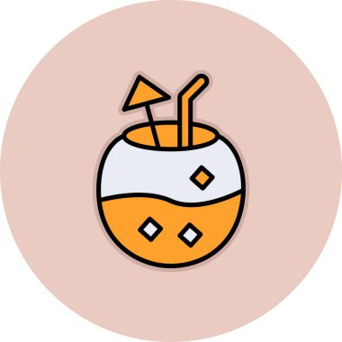 Kokteyl ikonu vektör illüstrasyonu