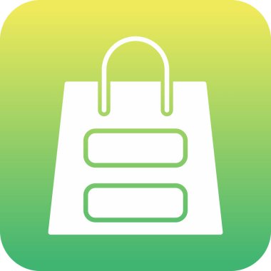 Üzerinde işaret simgesi olan bir alışveriş çantası, vektör illüstrasyonu