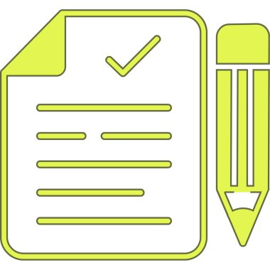 boş metin kağıdıyla yeşil ve sarı kalem.