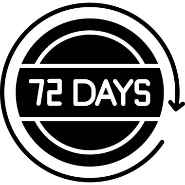 7 güne kadar mühür basıldı. vektör illüstrasyonu.