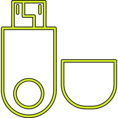 Yeşil ve sarı ikonun vektör illüstrasyonu