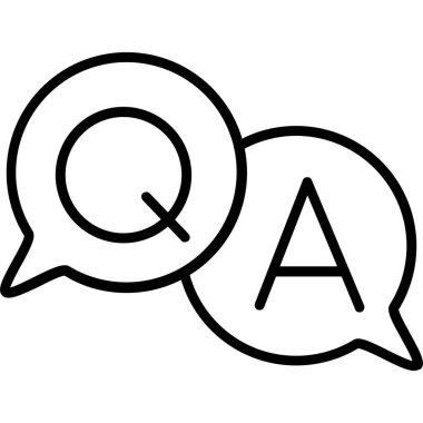 soru cevap simge ana hatları vektörü. Soru işareti. cevap ver