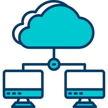 bulut hesaplama vektörü simgesi