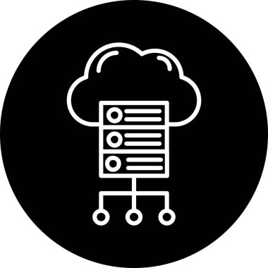 Bulut hesaplama simgesi. Basit resimleme