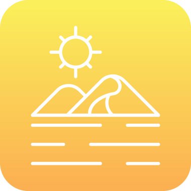 güzel günbatımı vektör simgesi