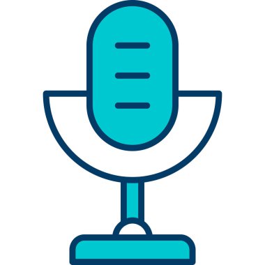 Mikrofon. Web simgesi basit illüstrasyon