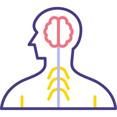 İnsan beyni simgesi modern vektör çizimi