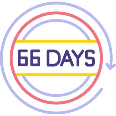 Simgeye gitmek için 56 gün, vektör illüstrasyonu