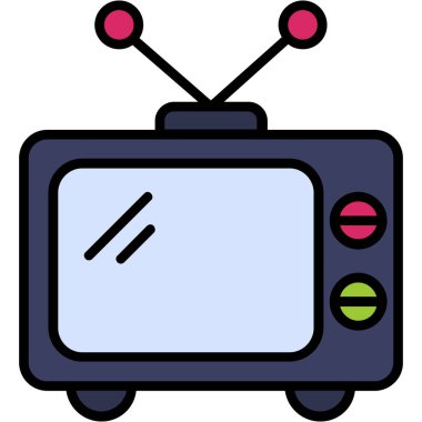Televizyon. Web simgesi basit illüstrasyon