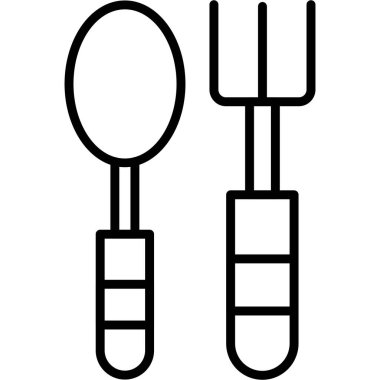 Çatal bıçak. Web simgesi basit illüstrasyon