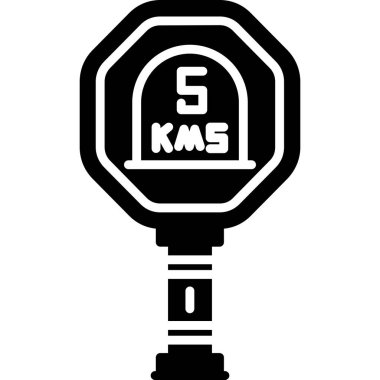 Kronometre simgesi, siyah stil