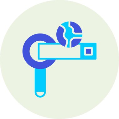 Mavi ve beyaz bir ikonun vektör illüstrasyonu