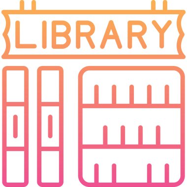 Kütüphane simge vektör çizim