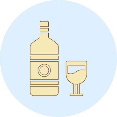 Şarap şişesi ve cam.