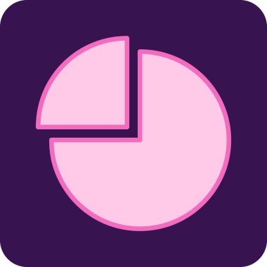 Pasta çizelgesi simgesi, vektör illüstrasyonu