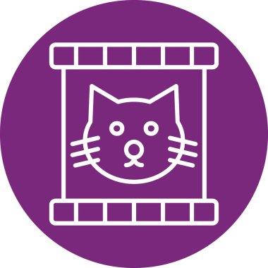 Mor yuvarlak bir kedi tasviri