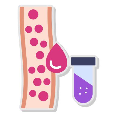 DNA sembollü test tüpü vektör çizimi tasarımı