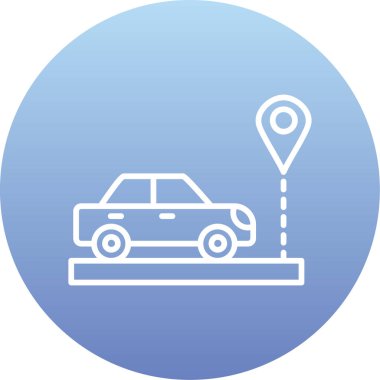 Bir araba simgesinin vektör illüstrasyonu