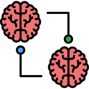 Beyin. Web simgesi basit illüstrasyon