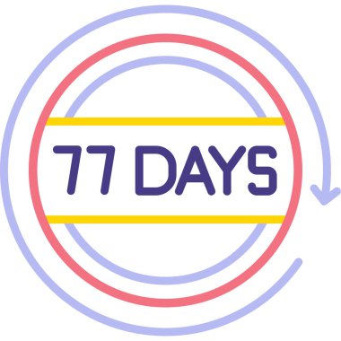 75 gün, geri sayım. Ana hat biçiminde 7 günlük simge.