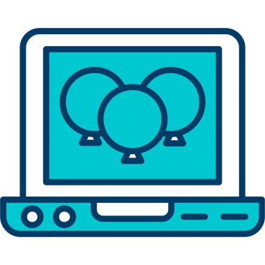 bilgisayar monitörü ikon vektör illüstrasyonu