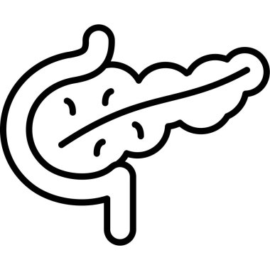 Haçlı bir midenin çizgi simgesi