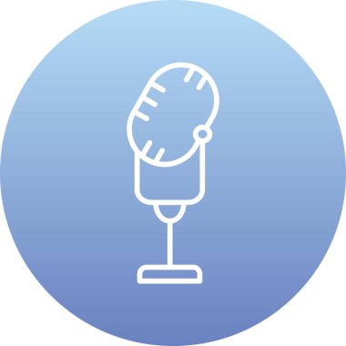 Mikrofon. Web simgesi basit illüstrasyon