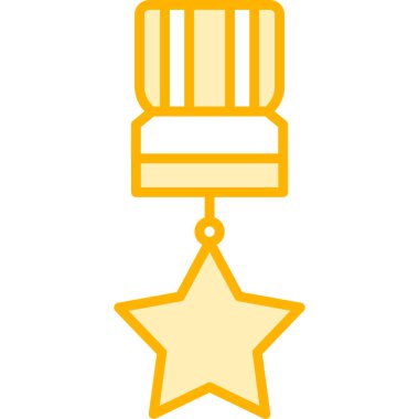 Yıldızlı madalya ikon vektör illüstrasyon tasarımı