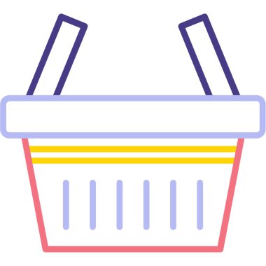 Sepet alışveriş simgesi, vektör illüstrasyonu