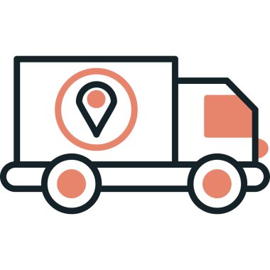 teslimat yeri renk çizgisi simgesi. vektör illüstrasyonu