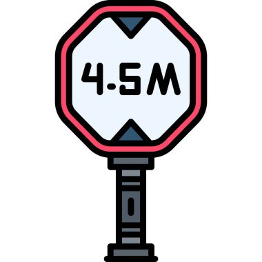 Yol işareti simgesi. Taslak yol işareti vektör rengi düz izole