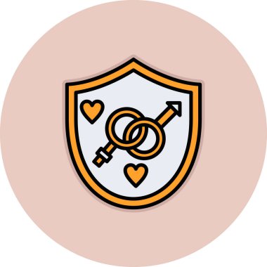 Kalp ve kalkan. Basit vektör illüstrasyonu