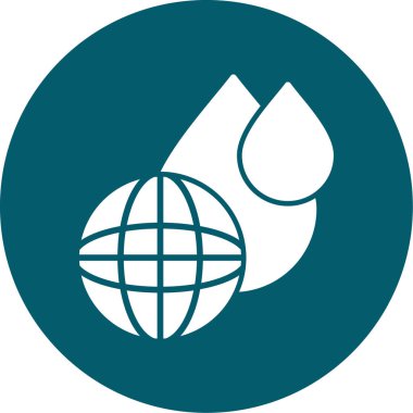 Water Globe web simgesi, vektör illüstrasyonu
