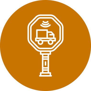 Teslimat kamyonu simgesinin vektör çizimi