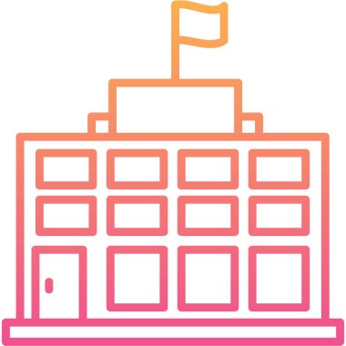 Bir bina simgesinin vektör illüstrasyonu