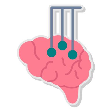 Beyin. Web simgesi basit illüstrasyon