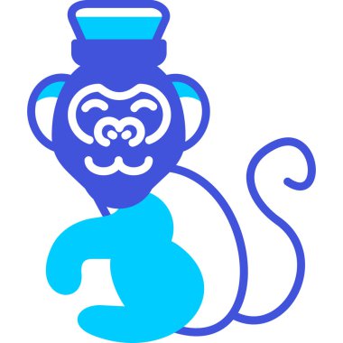 Maymun. Web simgesi basit illüstrasyon