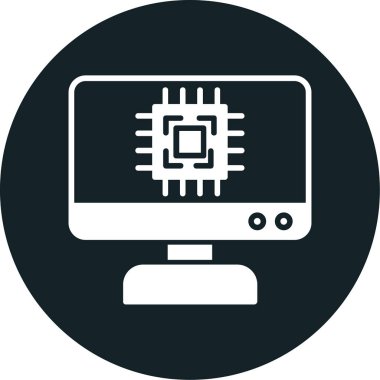 Cpu simge vektör illüstrasyonu