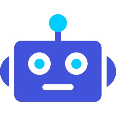 robot. Web simgesi basit illüstrasyon