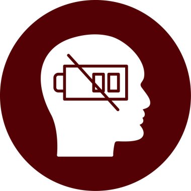 Siyah çerçeveli ve beyin resmi olan bir dairenin içindeki bir adamın vektör simgesi